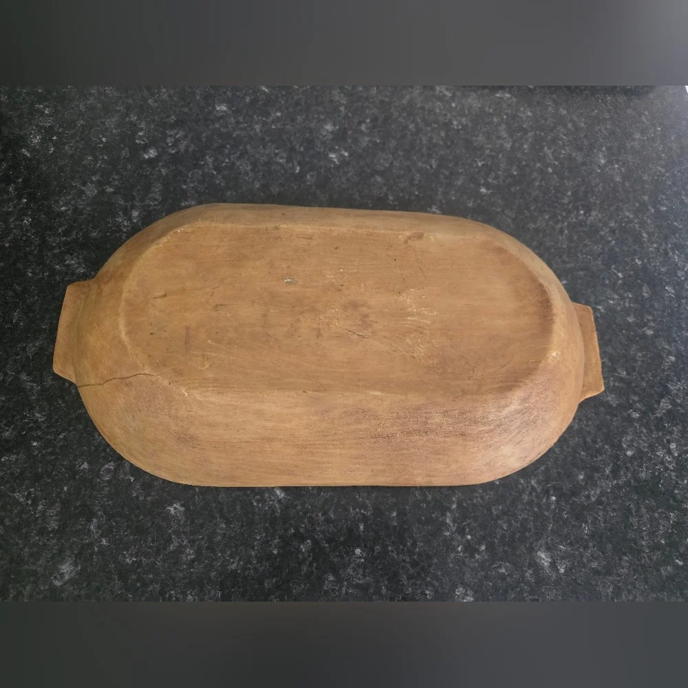 Primitive Wooden Dough Bowl Chic Farmhouse Barn Chic Cottage Coastal